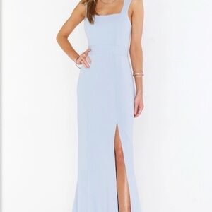 Show Me Your Mumu Paris Gown Steel Blue Stretch XS With Alterations
